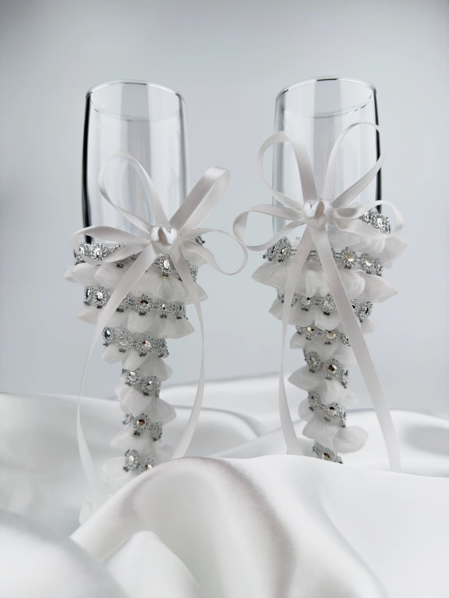 Dekorerade champagneglas | Crystal Bloom