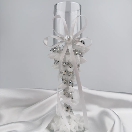 Dekorerade champagneglas | Crystal Bloom