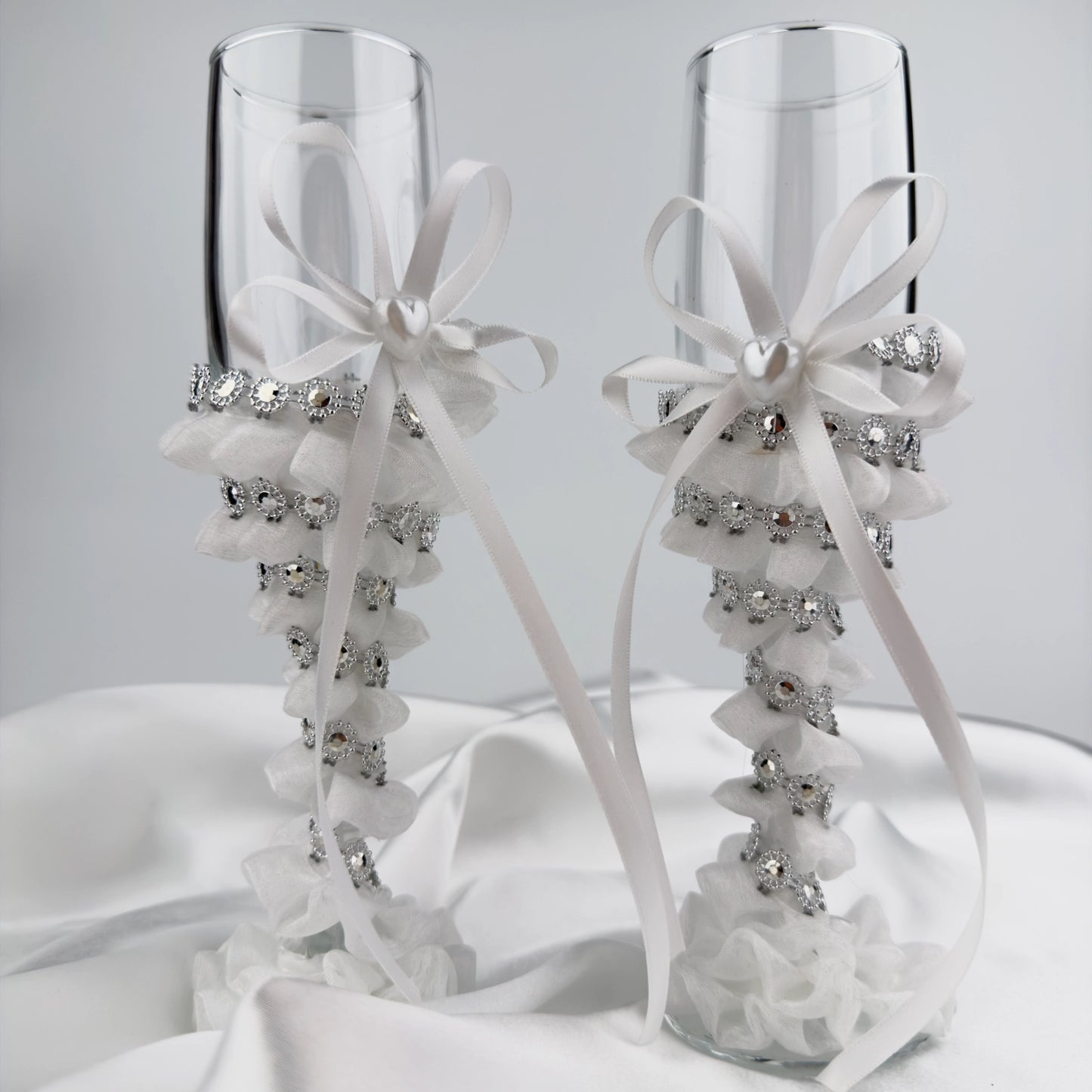 Dekorerade champagneglas | Crystal Bloom