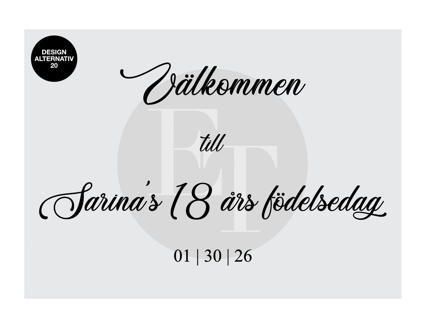 Välkomstskylt 6 | Penslad bakgrund