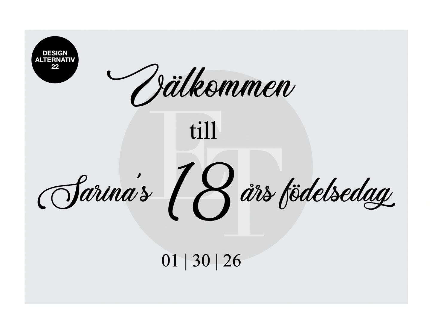 Välkomstskylt 6 | Penslad bakgrund