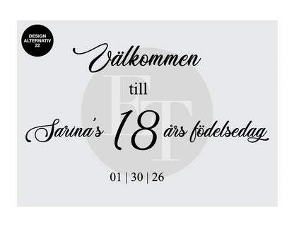 Välkomstskylt 6 | Penslad bakgrund