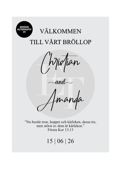 Välkomstskylt 6 | Penslad bakgrund