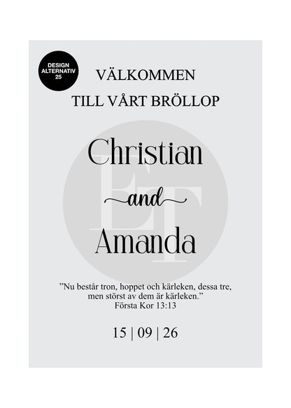Välkomstskylt 6 | Penslad bakgrund
