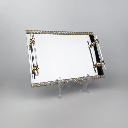 Spegelbricka med Strass & Pärlor